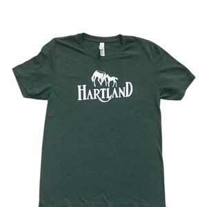 Heartland Horse Racing Shirt Green Mens Medium Cotton